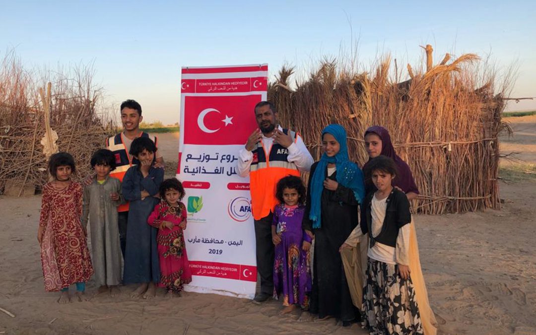 Yemen Marib İlinde 1.000 Erzak Sepeti Dağıtıldı.